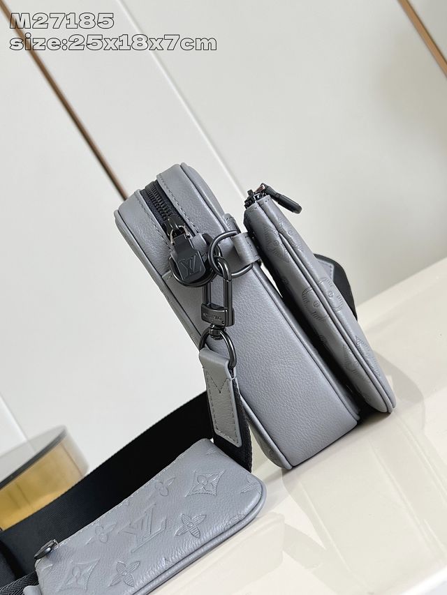 Louis vuitton original calfskin trio messenger bag M27185 grey