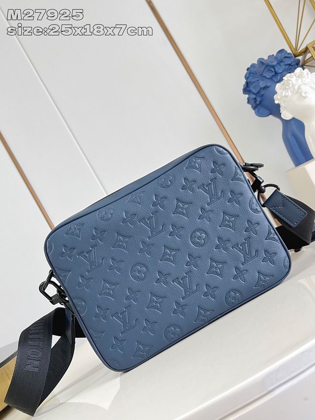 Louis vuitton original calfskin trio messenger bag M27925 dark blue