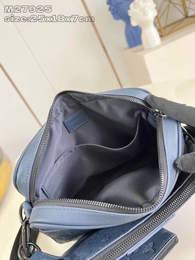 Louis vuitton original calfskin trio messenger bag M27925 dark blue
