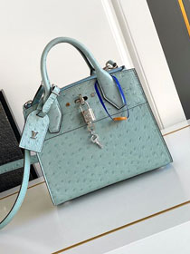 Louis vuitton original ostrich calfskin city steamer mini bag M85454 blue
