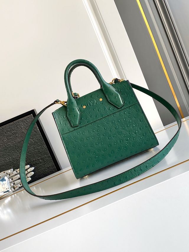 Louis vuitton original ostrich calfskin city steamer mini bag M85454 green