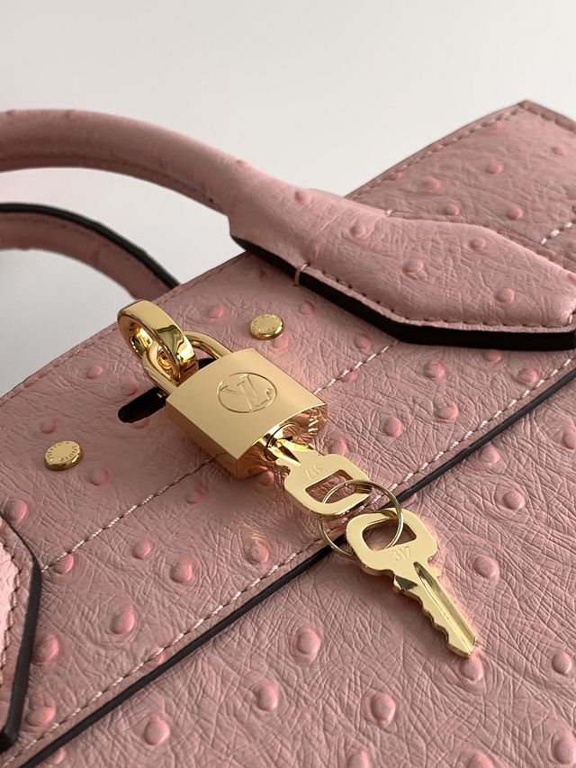 Louis vuitton original ostrich calfskin city steamer mm bag M84079 pink