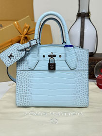 Louis vuitton original crocodile calfskin city steamer mini bag M95846 blue