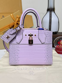 Louis vuitton original crocodile calfskin city steamer mini bag M95846 pink
