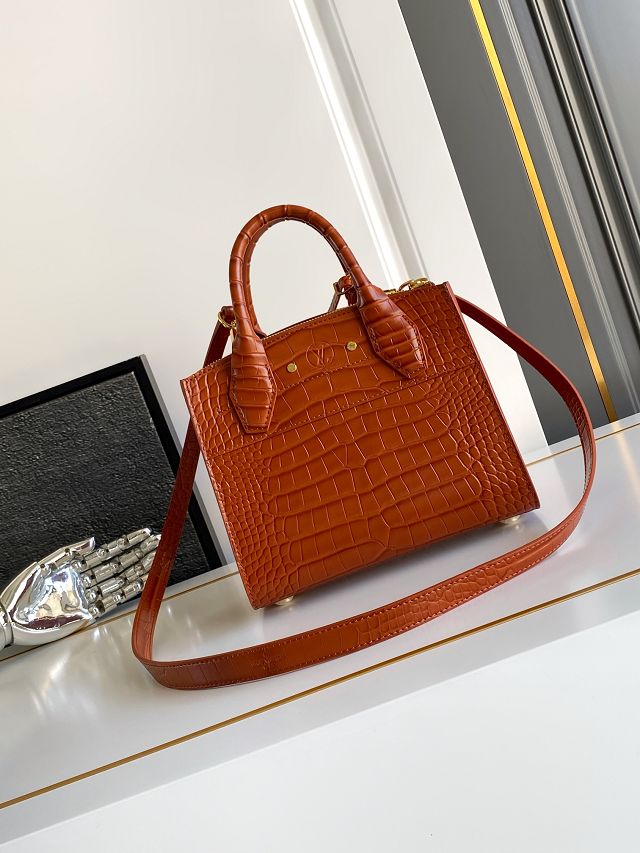Louis vuitton original crocodile calfskin city steamer mm bag M84672 brown