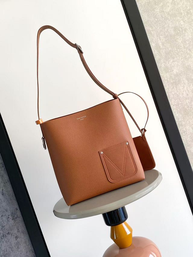 Louis vuitton original calfskin reversible verso hobo bag M26745 tan