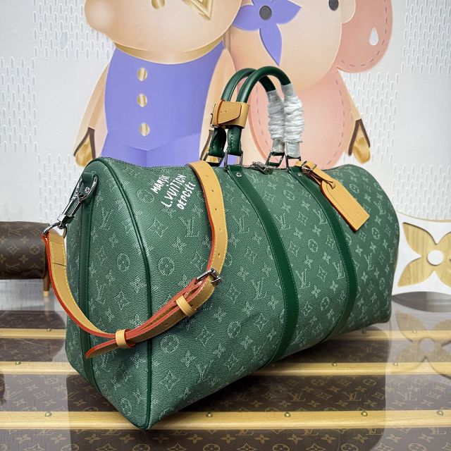 Louis vuitton original monogram canvas keepall 50 M26866 green