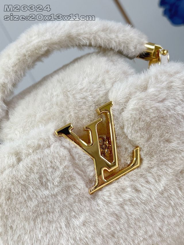 Louis vuitton original shearling capusnow bag M26324 white