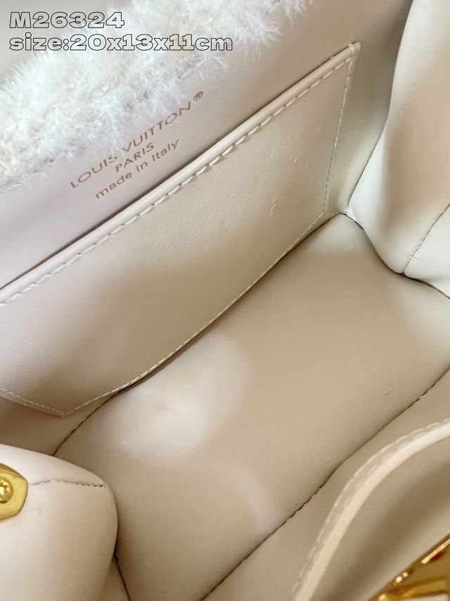Louis vuitton original shearling capusnow bag M26324 white