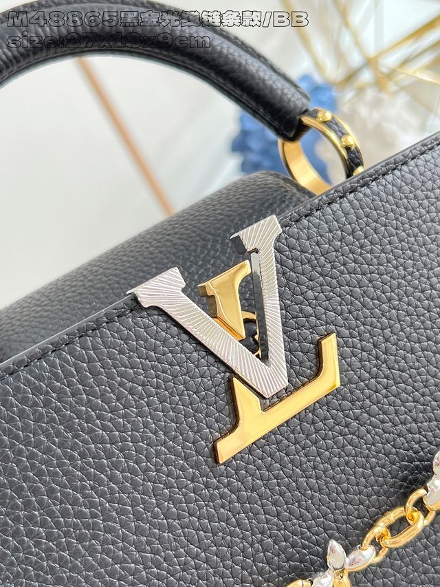 Louis vuitton original calfskin capucines BB handbag M26814 black
