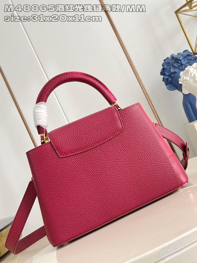 Louis vuitton original calfskin capucines MM handbag M27035 wine