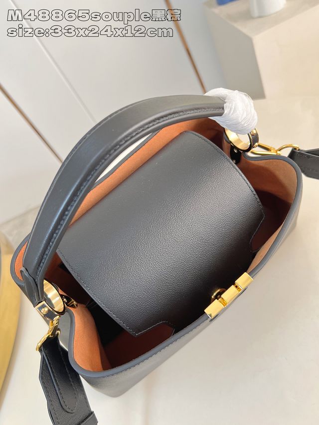 Louis vuitton original calfskin capucines MM souple M14370 black