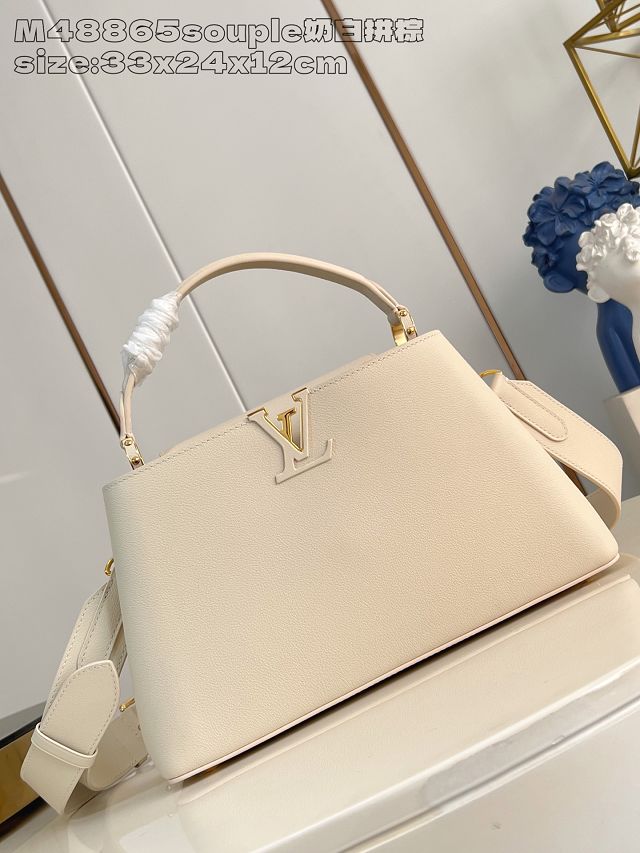 Louis vuitton original calfskin capucines MM souple M14979 white