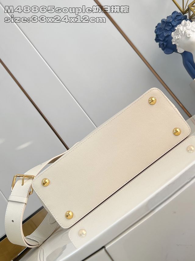 Louis vuitton original calfskin capucines MM souple M14979 white