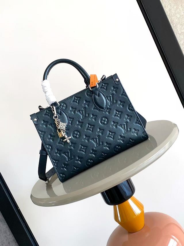 Louis vuitton original calfskin onthego pm handbag M26430 shimmery ink