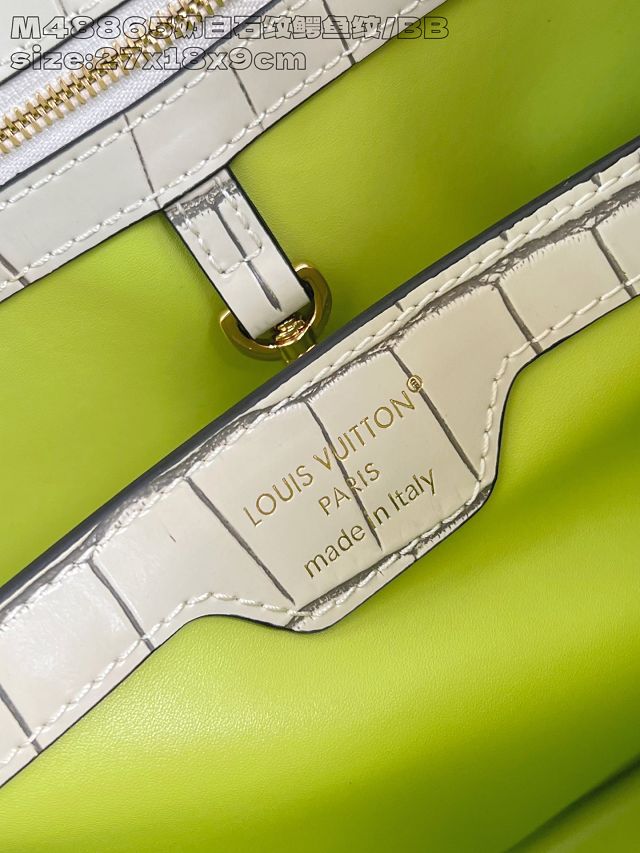 Louis vuitton original crocodile calfskin capucines BB handbag N93163 creme