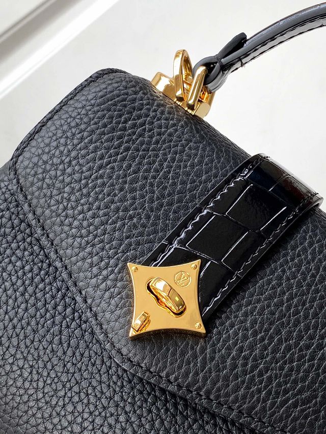 Louis vuitton original calfskin rose des vents mini handbag m86011 black