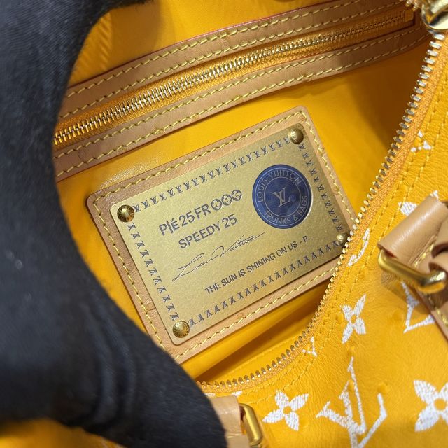 Louis vuitton original ostrich calfskin speedy P9 25 N13912 yellow