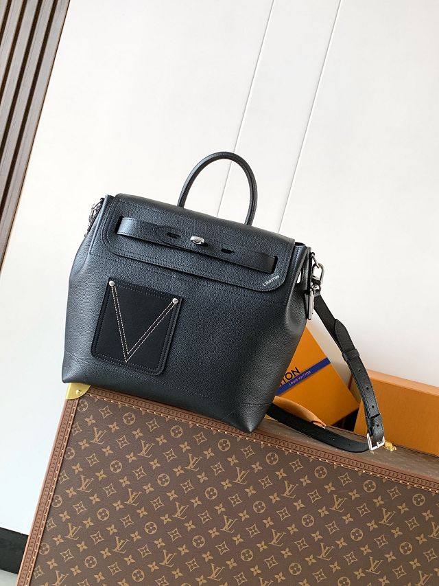 Louis vuitton original calfskin steamer 30 handbag M27061 black