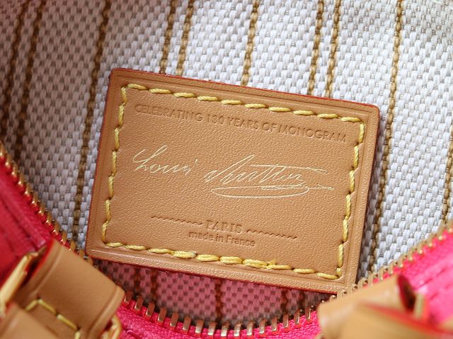Louis vuitton original monogram canvas nano speedy M28322 rose pink