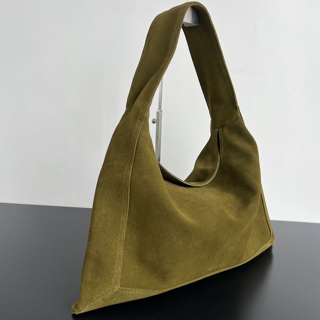 BV original suede calfskin large hop bag 803976 olive 