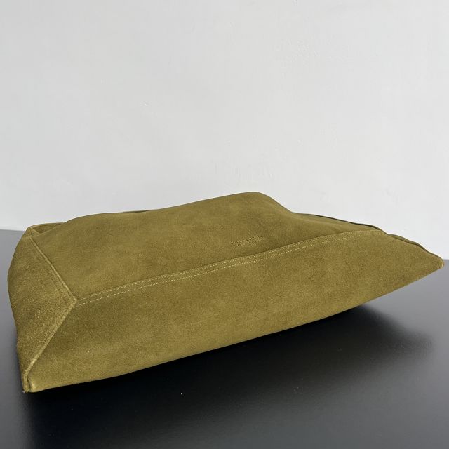 BV original suede calfskin large hop bag 803976 olive 