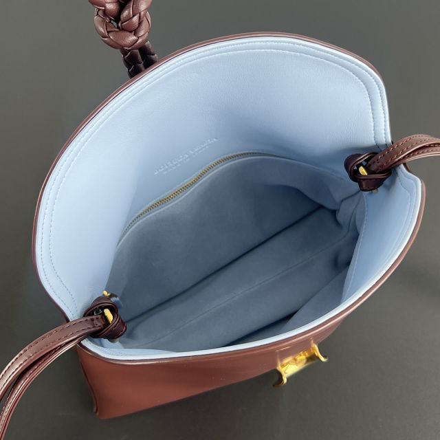 BV original calfskin small liberta bag 806030 deep mahogany