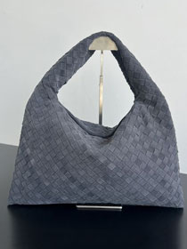 BV original suede calfskin medium hop bag 796262 graphite