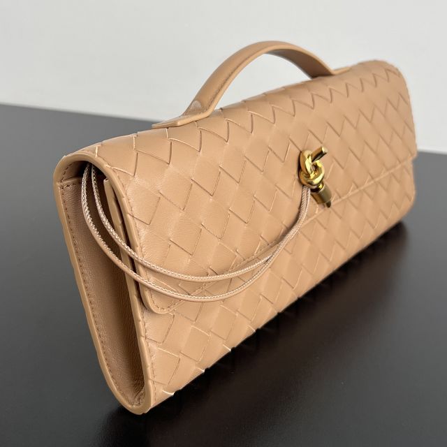 BV original lambskin andiamo long clutch 741511 light brown