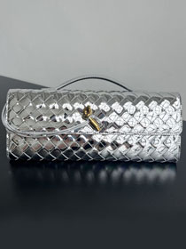 BV original patent leather andiamo long clutch 741511 silver