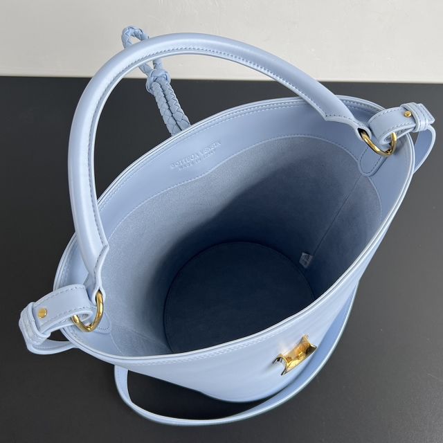 BV original calfskin large liberta bucket bag 806038 light blue