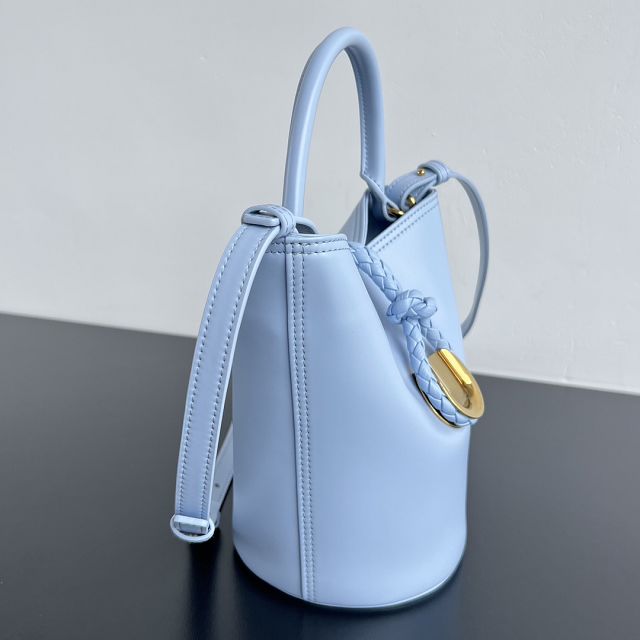 BV original calfskin small liberta bucket bag 815244 light blue