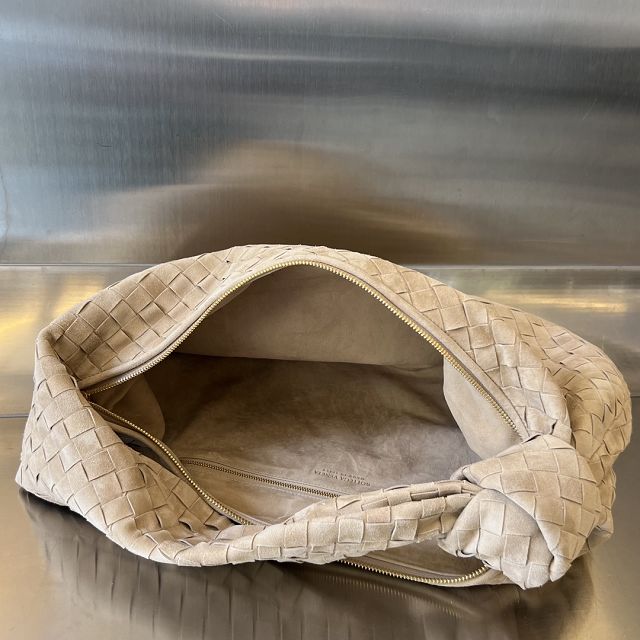 BV original suede large jodie hobo bag 600261 almond