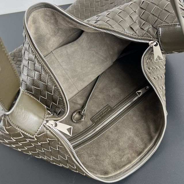 BV original deerskin traveller hobo bag 806976 dark khaki