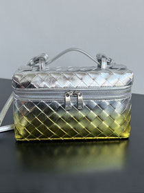 BV original calfskin bang bang vanity case 789109 silver&green