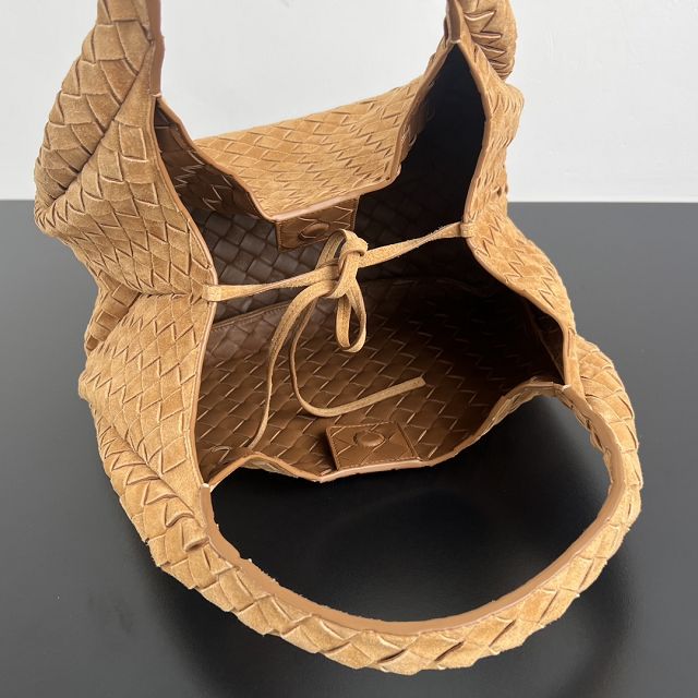 BV original suede medium campana bag 844249 amber