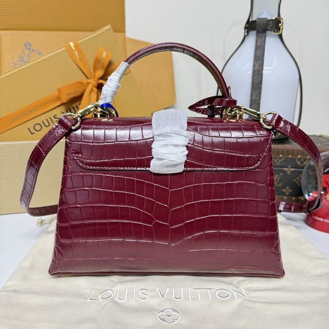 Louis vuitton original crocodile calfskin rose des vents pm handbag N84714 bordeaux