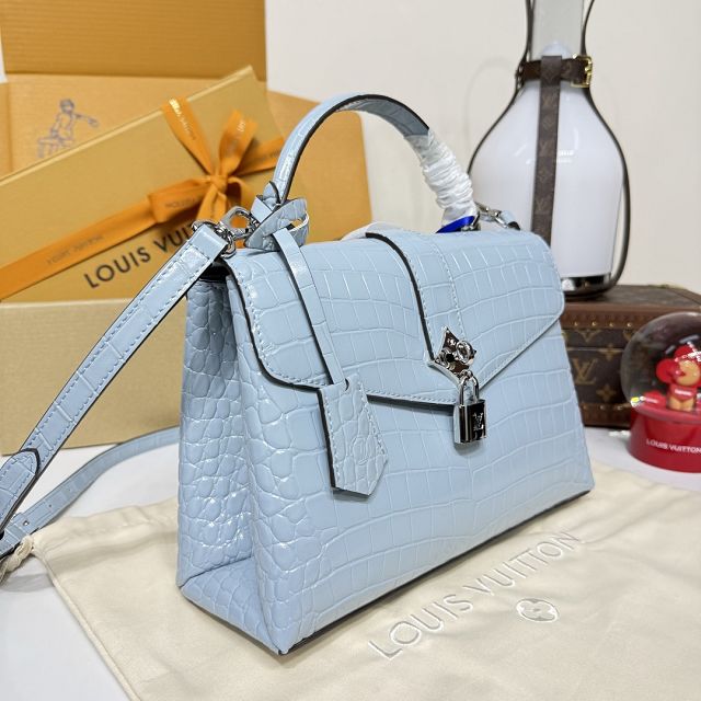 Louis vuitton original crocodile calfskin rose des vents pm handbag N84714 light blue