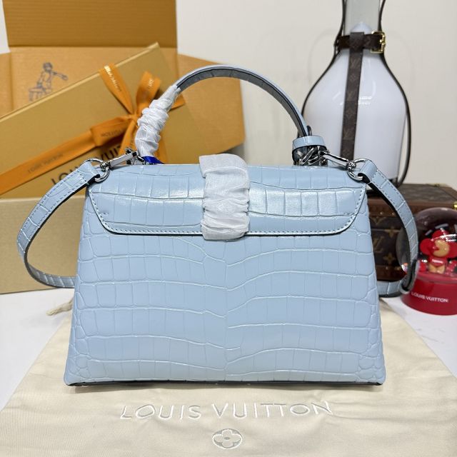 Louis vuitton original crocodile calfskin rose des vents pm handbag N84714 light blue