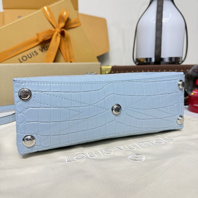 Louis vuitton original crocodile calfskin rose des vents pm handbag N84714 light blue