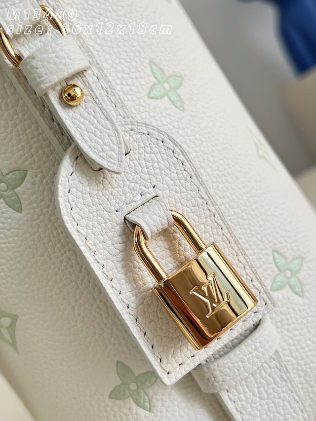 Louis vuitton original calfskin all in BB handbag M28315 milky&green