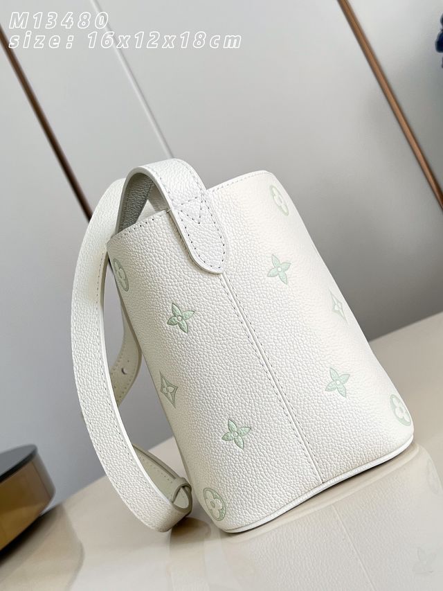 Louis vuitton original calfskin all in BB handbag M28315 milky&green