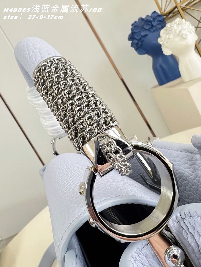 Louis vuitton original calfskin capucines BB M26531 light blue