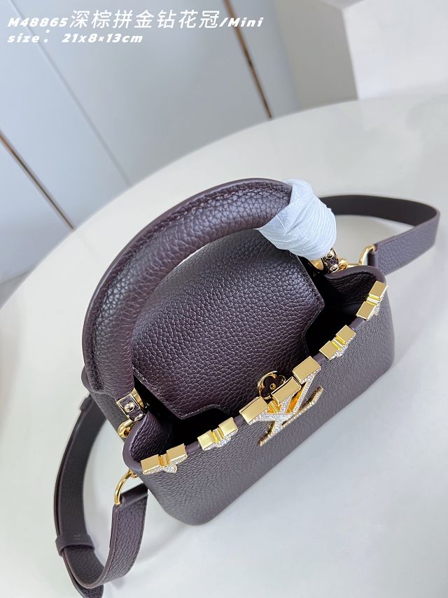 Louis vuitton original calfskin capucines mini M14976 datewood