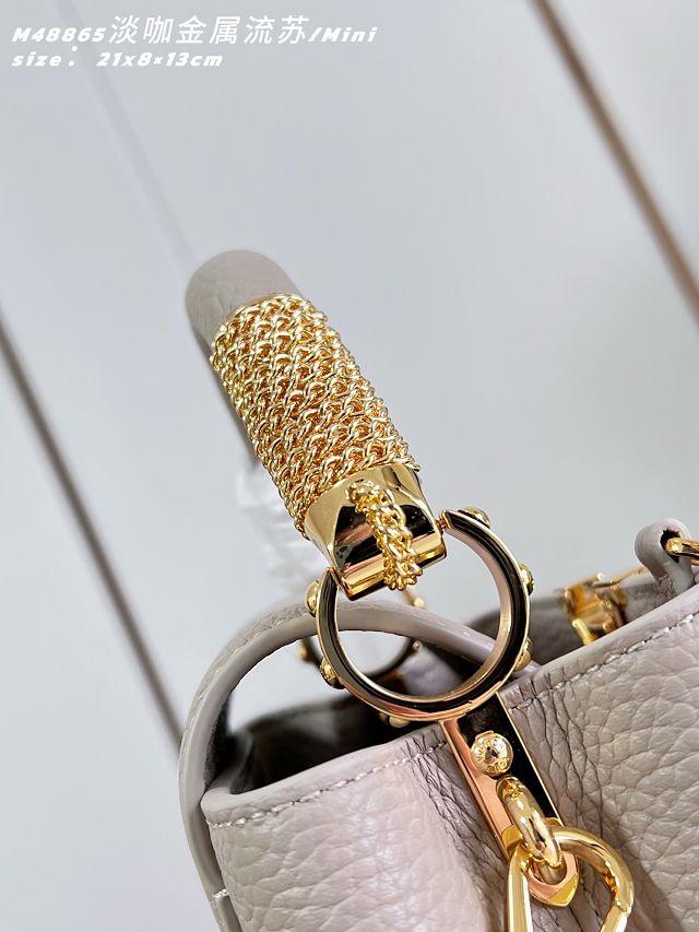 Louis vuitton original calfskin capucines mini M26328 grey