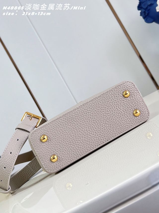 Louis vuitton original calfskin capucines mini M26328 grey