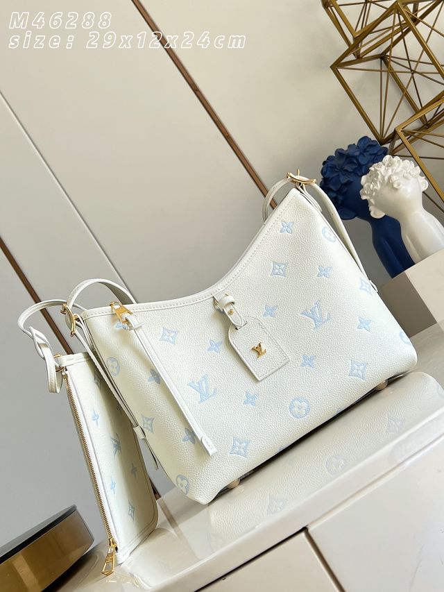 Louis vuitton original calfskin carryAll pm M27573 milky&blue