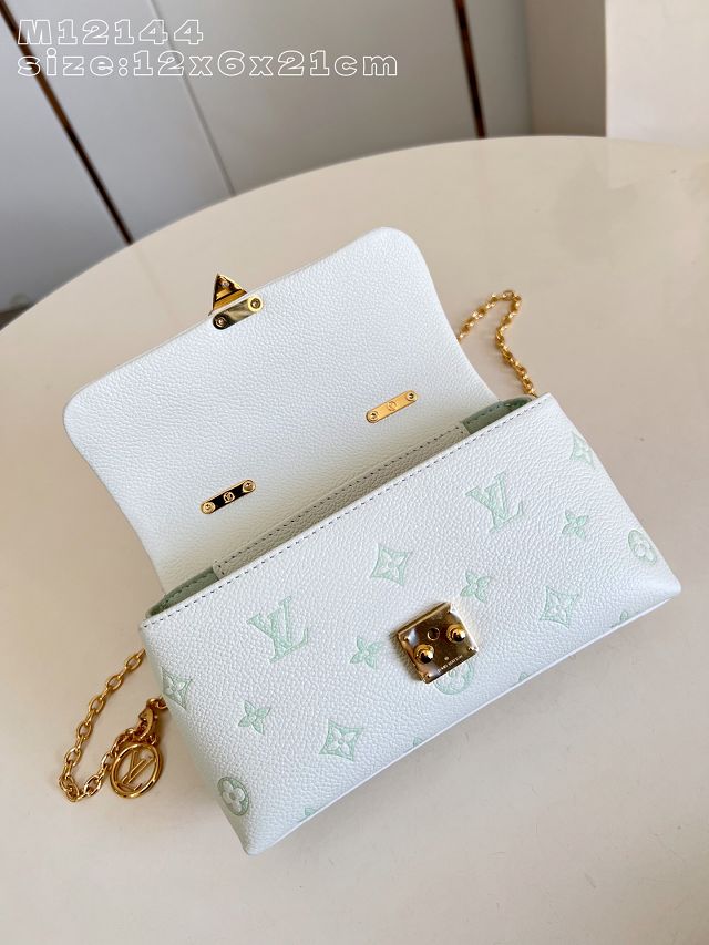Louis vuitton original calfskin nano madeleine bag M27698 milky&green