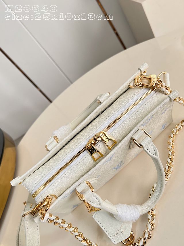 Louis vuitton original calfskin onthego east west M23640 milky&blue