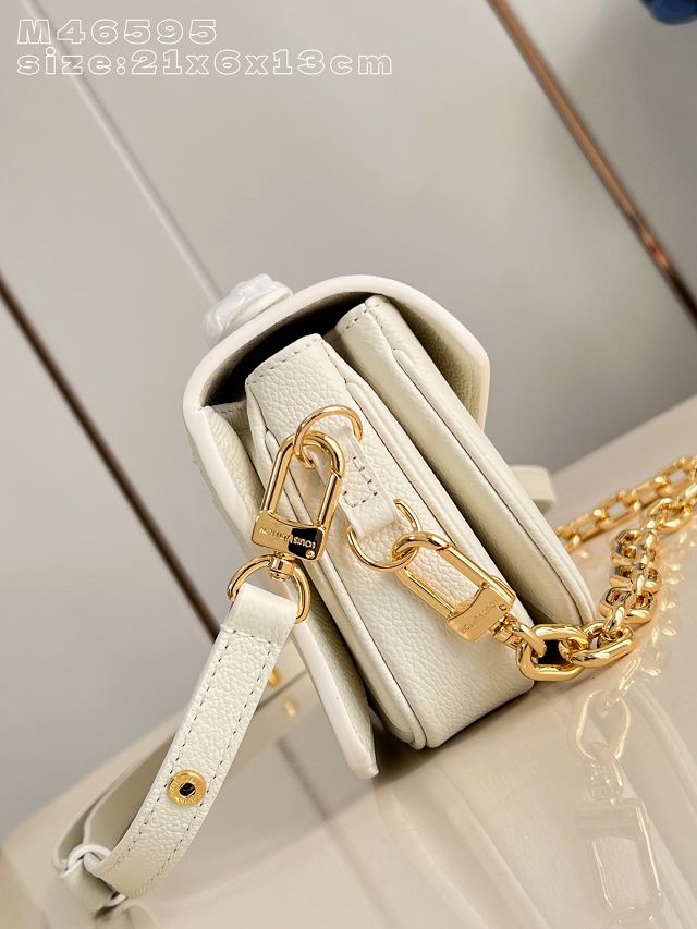 Louis vuitton original calfskin pochette metis east west handbag M27575 milky 